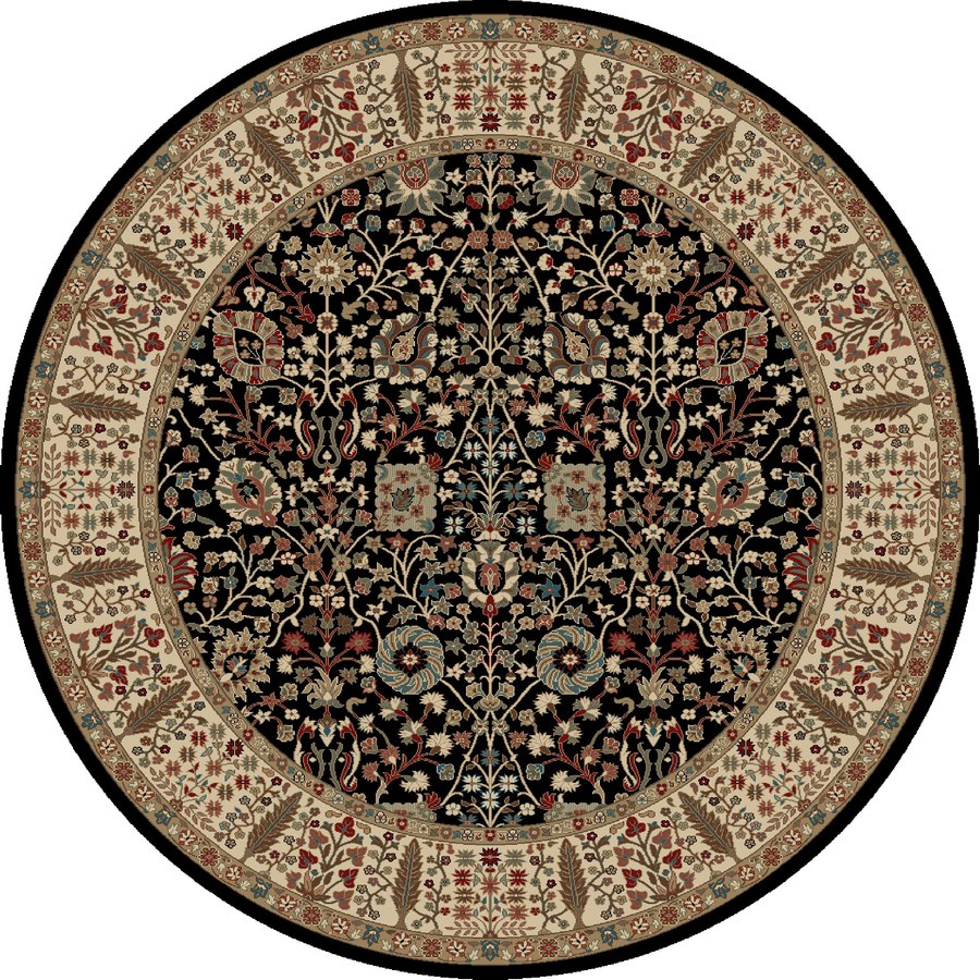 Concord Global Kensington Black Round Indoor Woven Oriental Area Rug ...