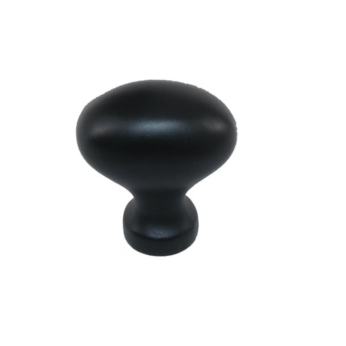 Style Selections 1.13-in Matte Black Oval Traditional Cabinet Knob in ...