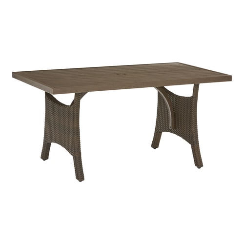 Allen + roth - Northborough Rectangle Wicker Outdoor Dining Table 32.8
