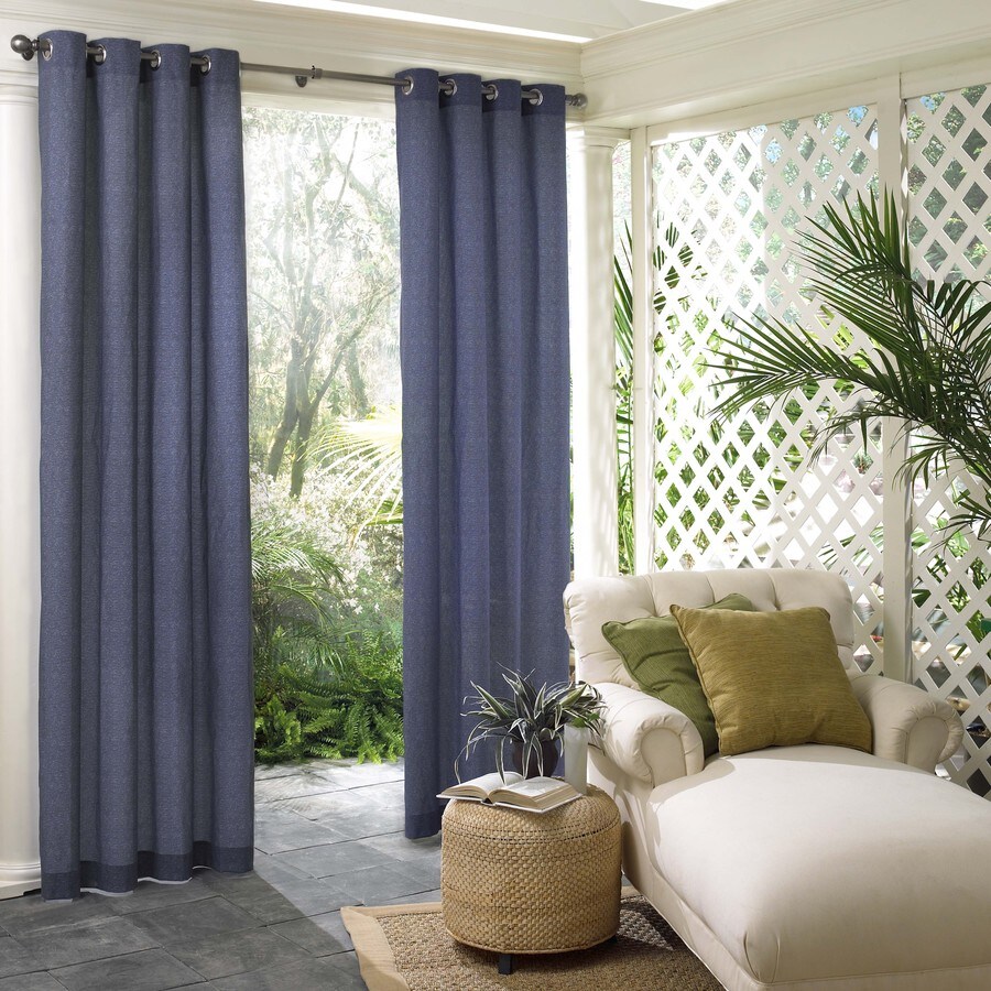 Parasol 96 In L Navy Lake Outdoor Window Curtain Panel At Lowes Parasol 96 In L Navy Lake Outdoor Window Curtain Panel