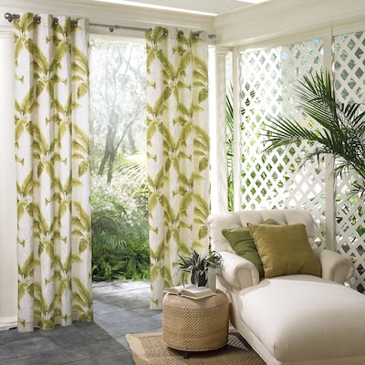 Parasol 96 In L Gr Jungle Leaf Outdoor Window Curtain Panel At Outdoor Window Curtain Panel