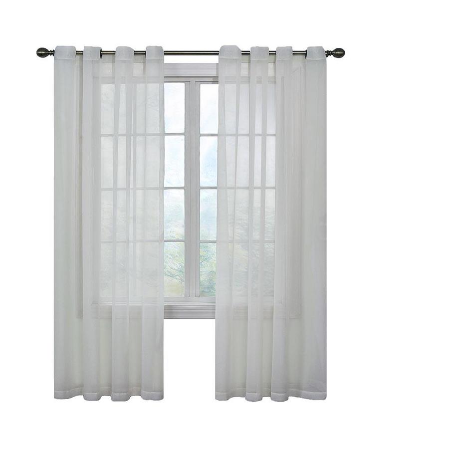 Arm Hammer Curtain Fresh 108 In White Polyester Sheer Single