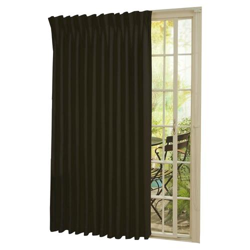 Eclipse 84in Black Polyester Blackout Rod Pocket Single Curtain Panel