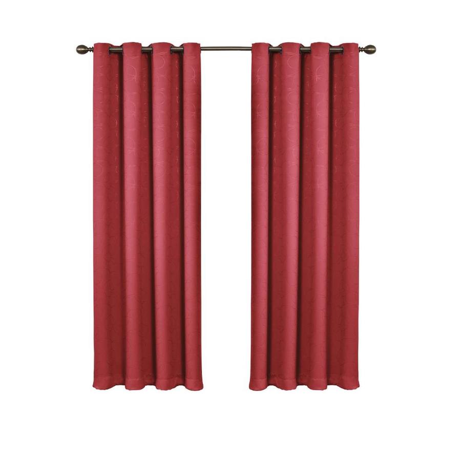 Round And Round Red Curtains Drapes At Lowes Com