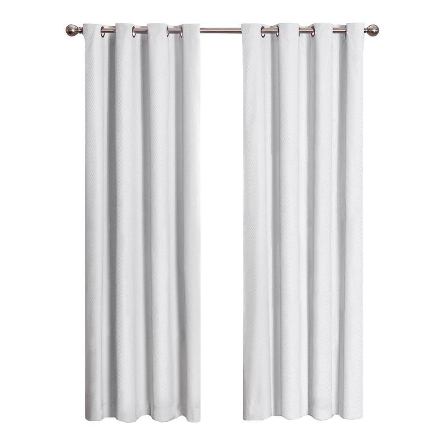 eclipse Cassidy 84-in White Polyester Blackout Single Curtain Panel