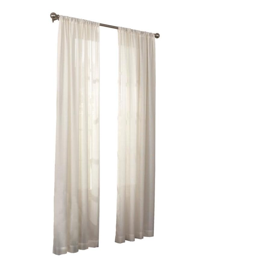 eclipse Chelsea 108-in Ivory Polyester Sheer Single Curtain Panel