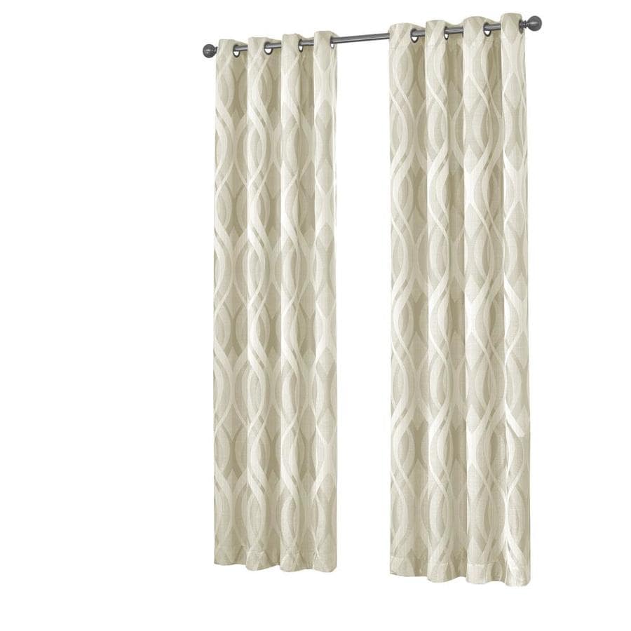 Eclipse Caprese 108 In Ivory Polyester Rod Pocket Blackout Eclipse Caprese 108 In Ivory Polyester Rod Pocket Blackout Thermal Lined Single Curtain Panel