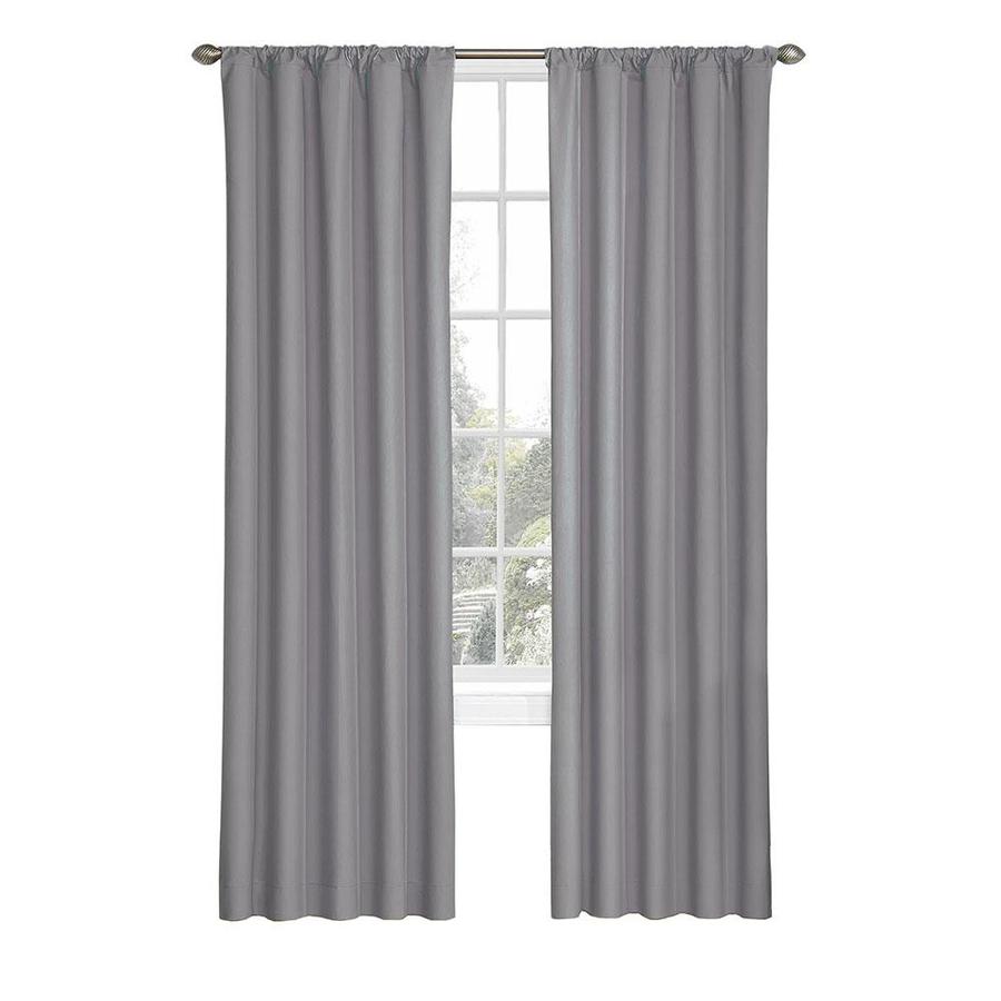 Eclipse Microfiber 95 In Grey Polyester Rod Pocket Blackout Eclipse Microfiber 95 In Grey Polyester Rod Pocket Blackout Single Curtain Panel