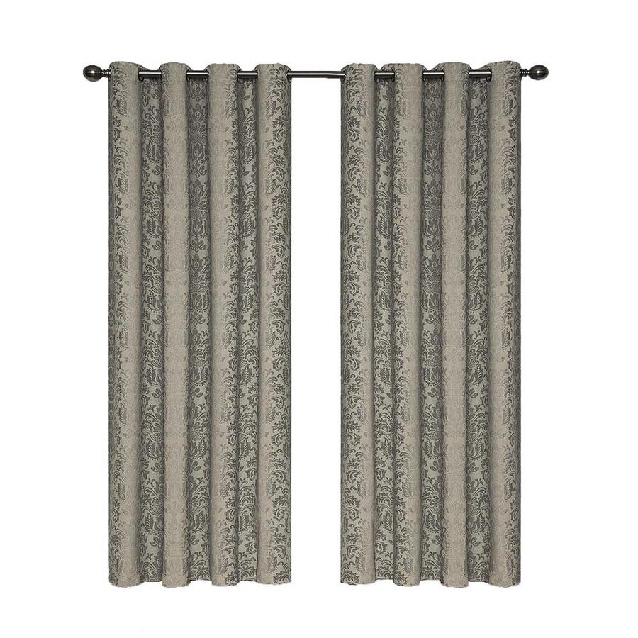 Eclipse Nadya 108in Black Cotton Blackout Thermal Lined Single Curtain