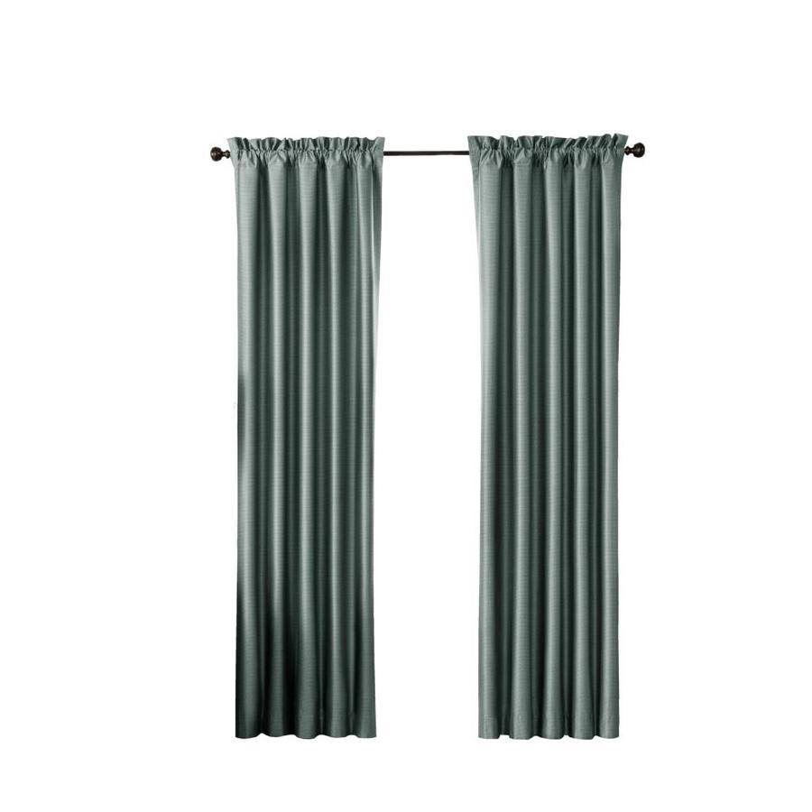 eclipse -Mile 63-in Smokey Blue Polyester Blackout Single Curtain Panel