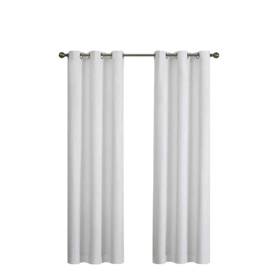 Shop eclipse Microfiber 84in White Polyester Grommet Blackout Single Curtain Panel at Lowes.com