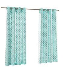 Indoor Outdoor Curtains D At Lowes Parasol St Kitts 84 In Turquoise Polyester Grommet Light Filtering Single Curtain Panel