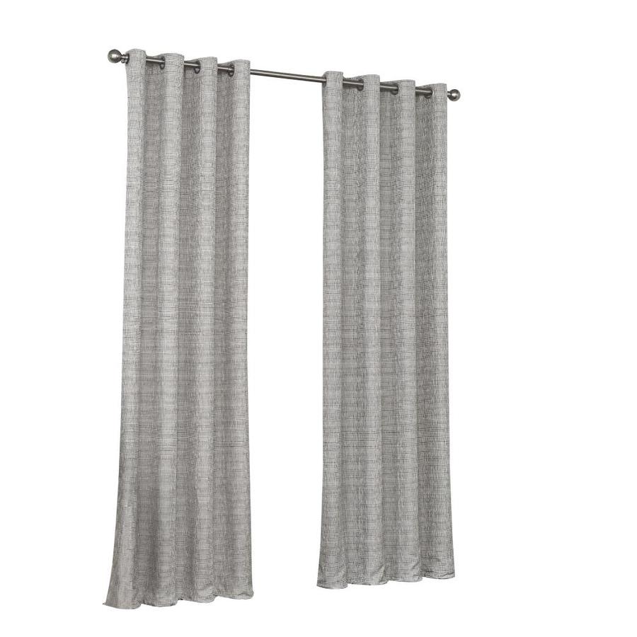 eclipse Trevi 84-in Grey Polyester Blackout Thermal Lined Single Curtain Panel