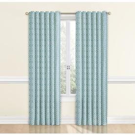 Waverly Lovely Lattice 84-in Aqua Cotton Single Curtain Panel