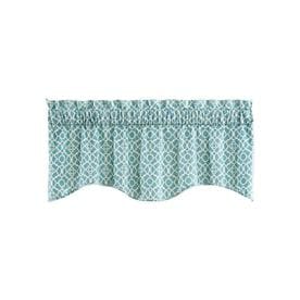 Waverly Lovely Lattice 16-in Aqua Cotton Rod Pocket Valance
