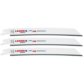 LENOX Armor Power Arc Curved 3-Pack 8-in 18-TPI Medium Metal Cutting Reciprocating Saw Blade - 818AR