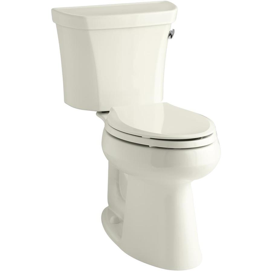 KOHLER Highline Biscuit WaterSense Elongated Comfort Height 2-Piece Toilet 10-in Rough-In Size