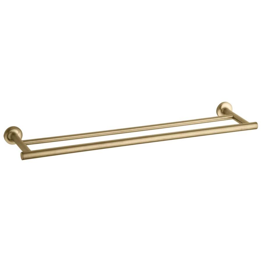 KOHLER Purist 24-in Vibrant Moderne Brushed Gold Wall Mount Double Towel Bar