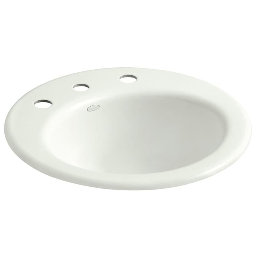 Shop KOHLER Radiant Dune Cast Iron Drop-in Round Bathroom Sink with ...