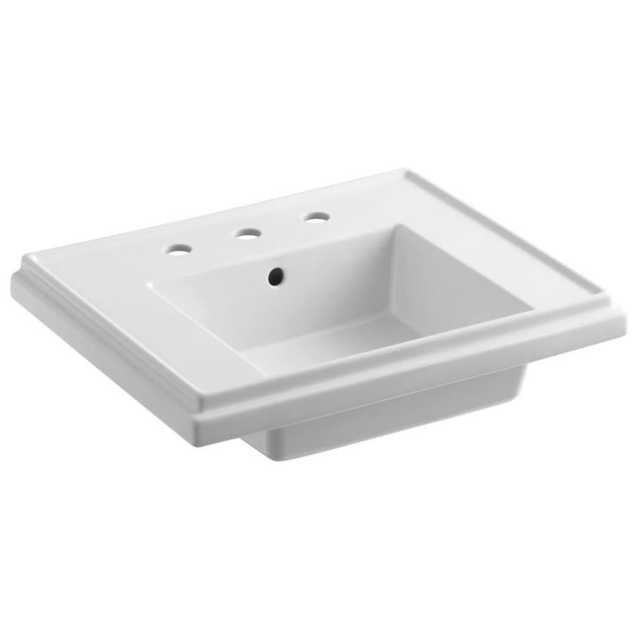 KOHLER Treshman 7.3125in H White Fire Clay Pedestal Sink Top in the