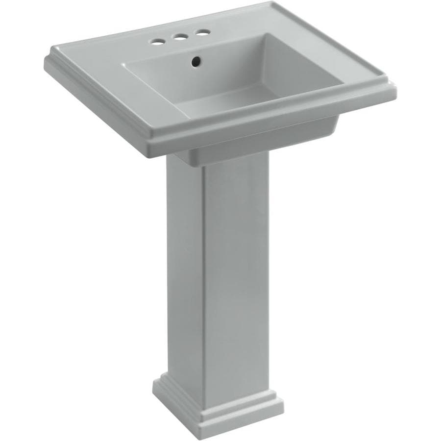 Gray Pedestal Sinks at