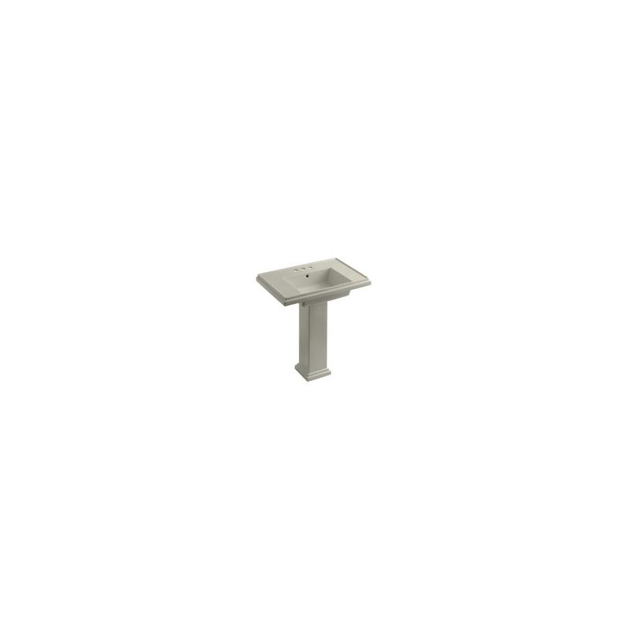 KOHLER Tresham 34.625in H Cashmere Fire Clay Complete Pedestal Sink at