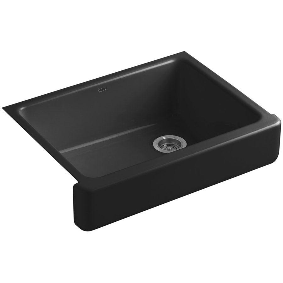 Shop KOHLER Whitehaven 21 5625 In X 29 5 In Black Single Basin Cast   885612073587 