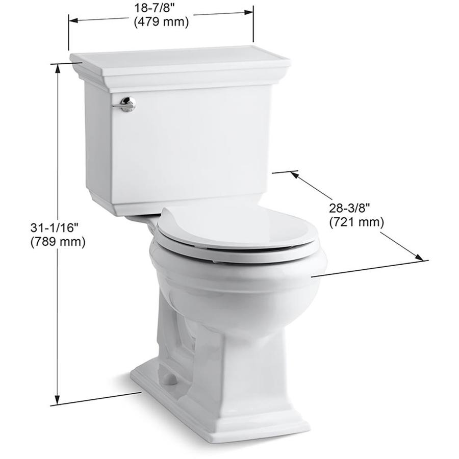 KOHLER Memoirs White WaterSense Round Comfort Height 2-Piece Toilet 12