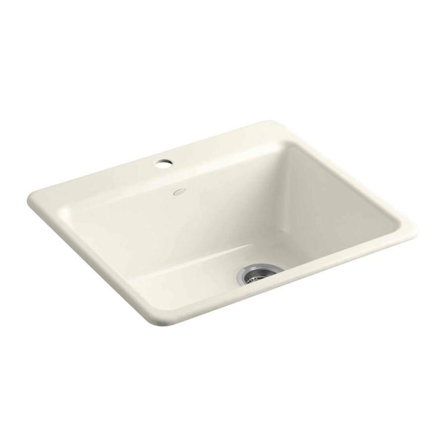 KOHLER 25 In X 22 In Biscuit Single Basin Undermount 1 Hole Residential   885612083227 