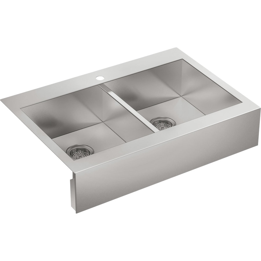 Kohler Vault 35 75 In X 24 31 In Stainless Steel Double