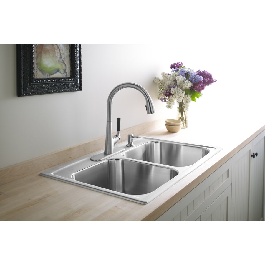 Kohler Toccata 33 In X 22 In Stainless Steel Double Basin