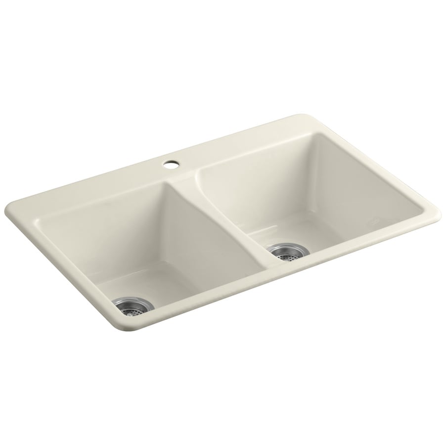 Shop Kohler Deerfield White Double Basin Drop In Kitchen Sink Shop Kohler Deerfield White Double Basin Drop In Kitchen Sink