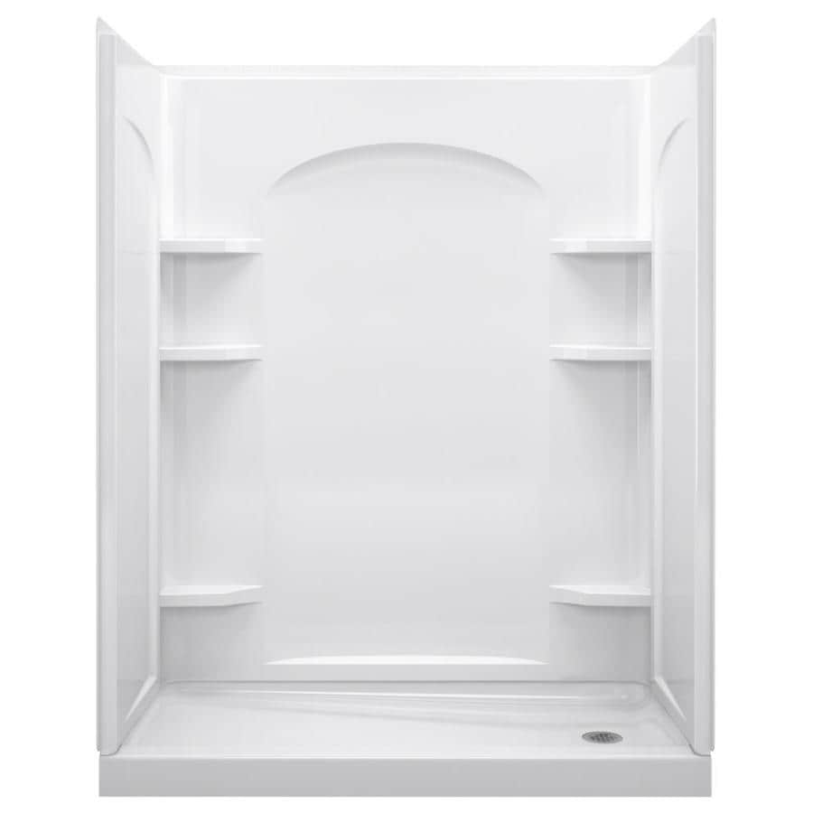 Sterling Ensemble White 4 Piece 60 In X 30 In X 76 In Alcove Shower Kit In The Alcove Shower Kits Department At Lowes Com