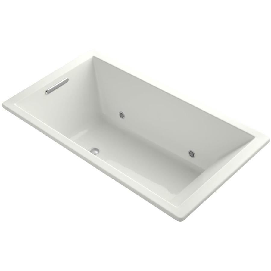 KOHLER Underscore 66in Dune Acrylic Rectangular Center Drain DropIn Bathtub at