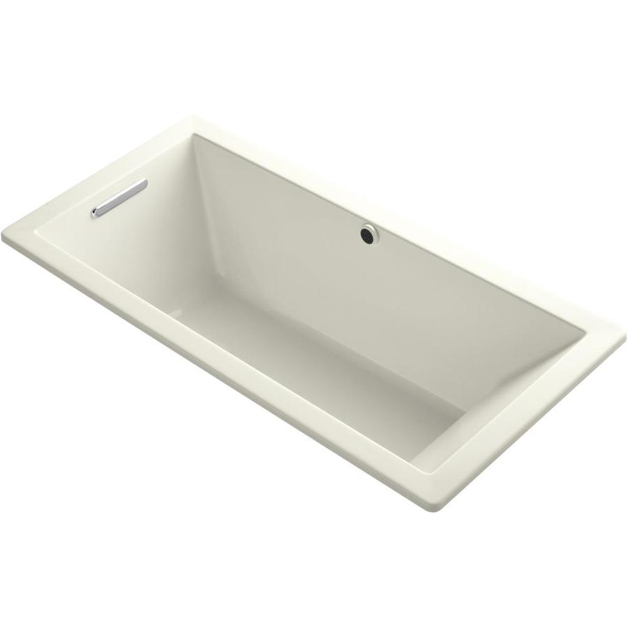 KOHLER Underscore 66-in Biscuit Acrylic Rectangular Reversible Drain ...