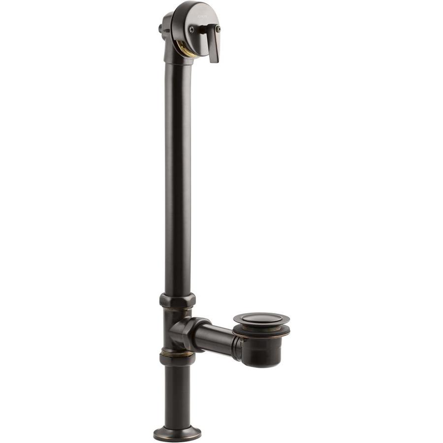 KOHLER 1.5in OilRubbed Bronze Triplever Drain with Brass Pipe in the
