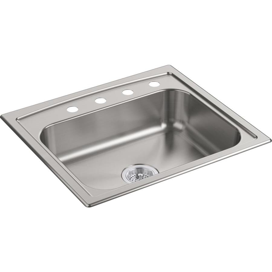 Kohler 25 In X 22 In Stainless Steel Single Basin Undermount