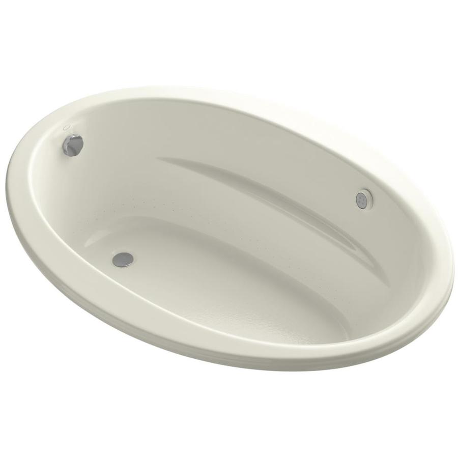 KOHLER Sunward 42-in W x 60-in L Biscuit Acrylic Oval Reversible Drain