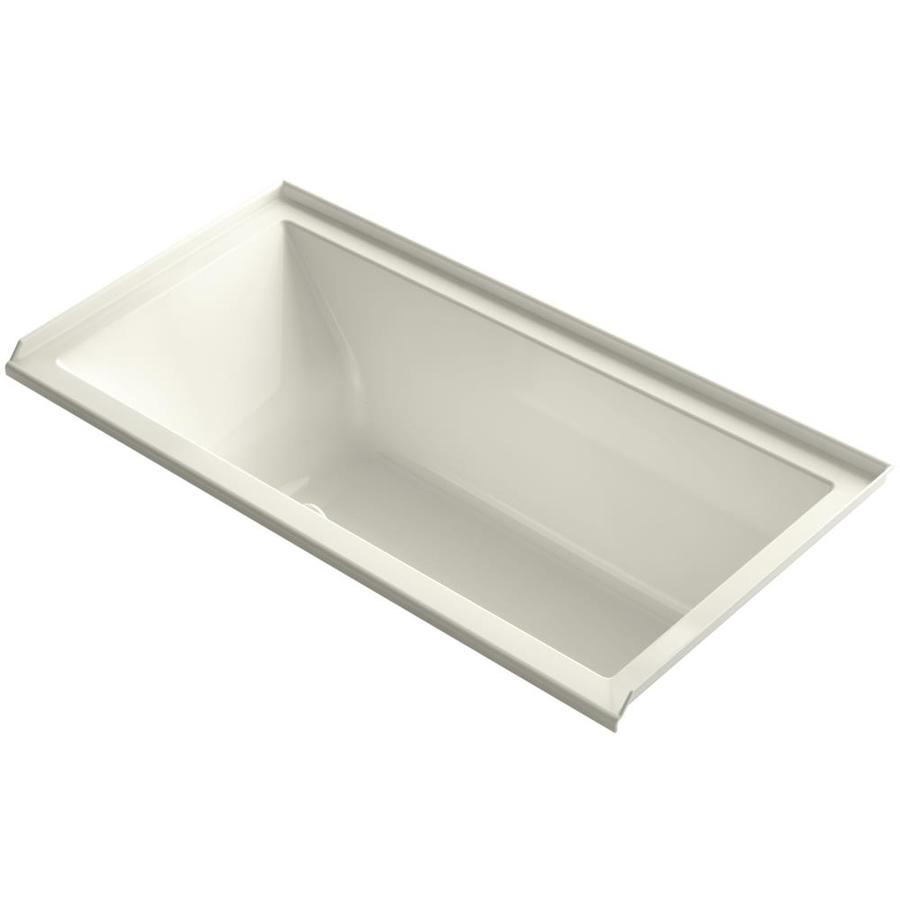 KOHLER Underscore 30-in W x 60-in L Biscuit Acrylic Rectangular Right-Hand Drain Drop-In Air Bath