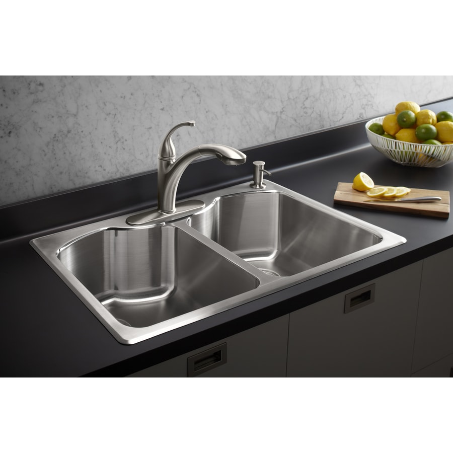 Kohler Octave 33 In X 22 In Stainless Steel Double Basin