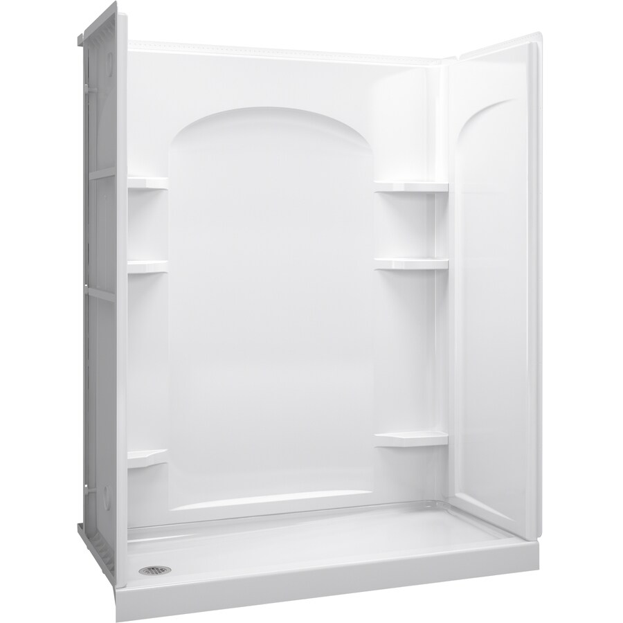 Sterling Ensemble Curve 60-in x 72.5-in White Shower Surround Back Wall ...