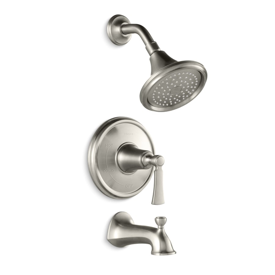 Shop KOHLER Elliston Vibrant Brushed Nickel 1 Handle Bathtub And