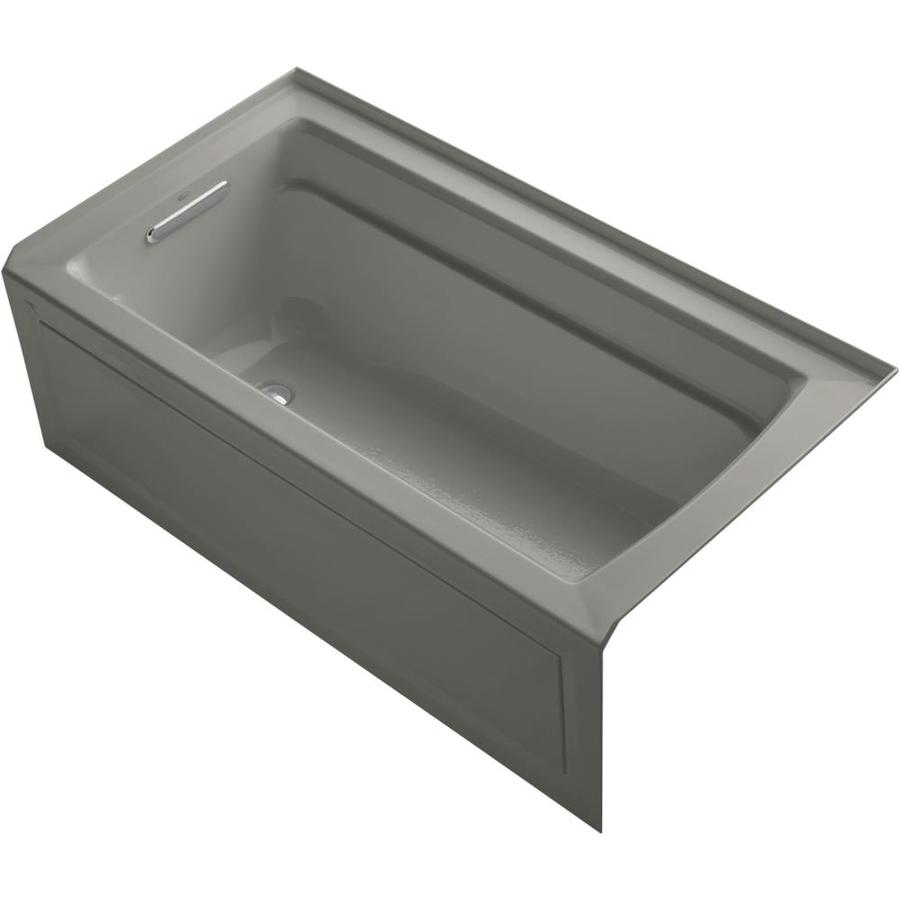 drain bathtub alcove kohler archer cashmere rectangular acrylic left hand lowes