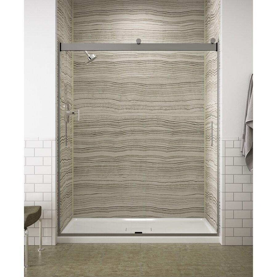 Levity 56625 In To 59625 In W Frameless Bypasssliding Bright Silver Shower Door - 