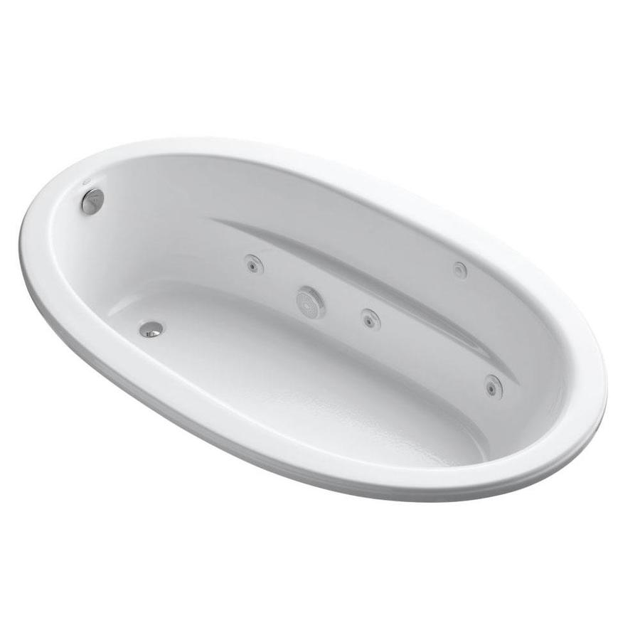 KOHLER Sunward 42-in W x 72-in L White Acrylic Oval ...