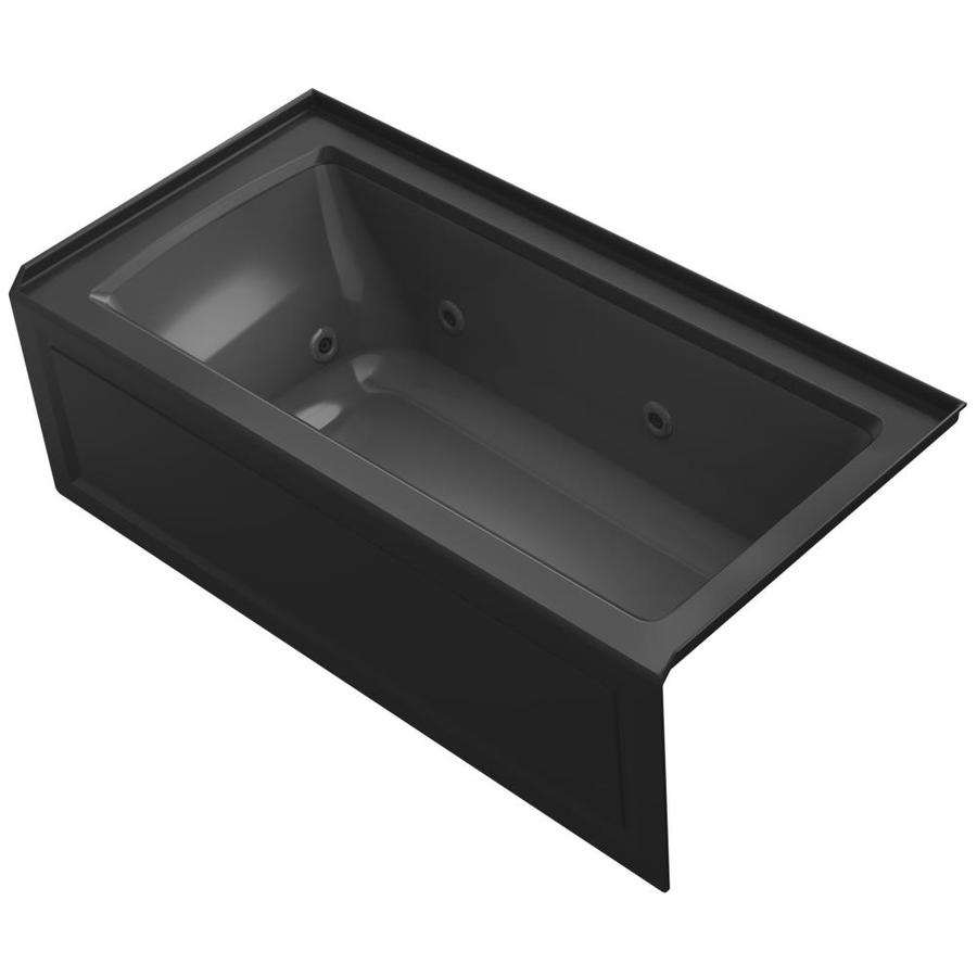 KOHLER Archer 60 In Black Acrylic Rectangular Right Hand Drain Alcove   885612200372 