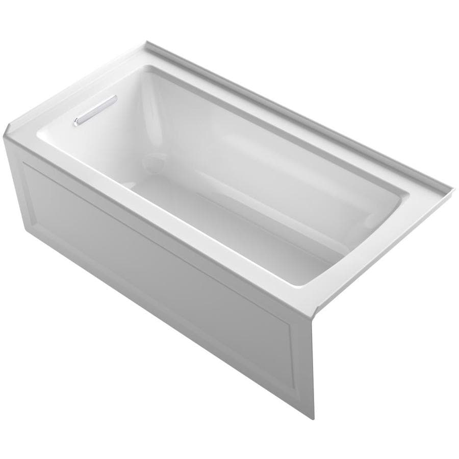 Kohler Archer 60 In White Acrylic Rectangular Left Hand