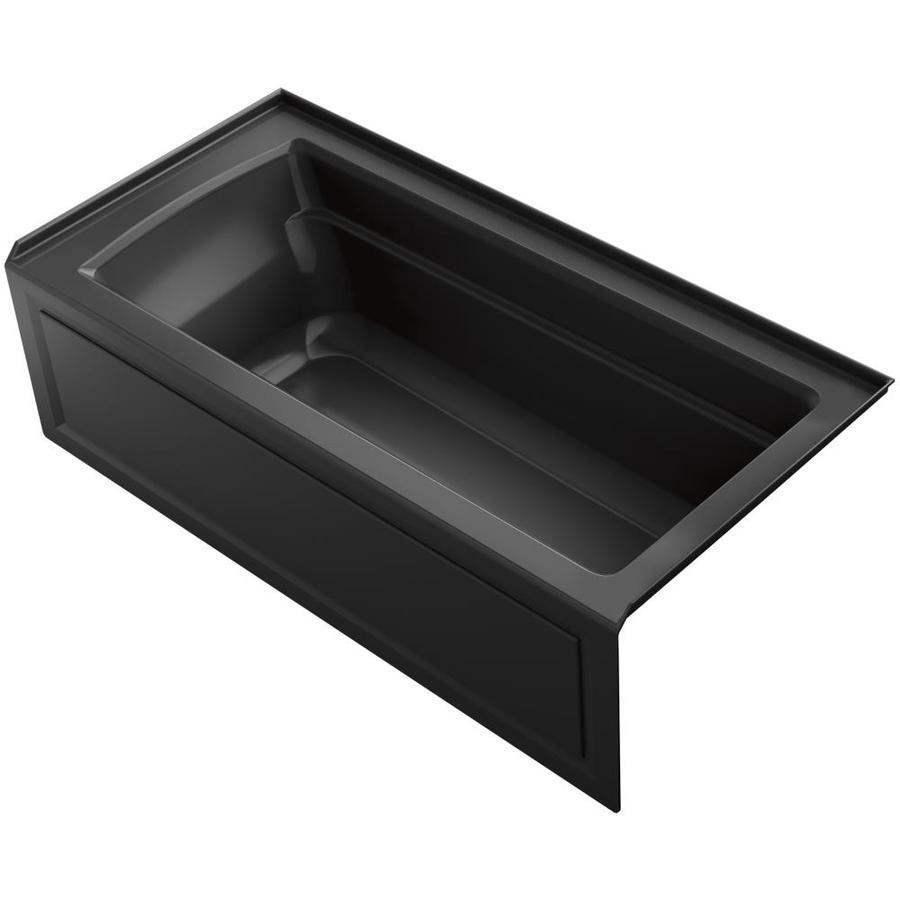 KOHLER Archer 66in Black Acrylic Rectangular RightHand Drain Alcove