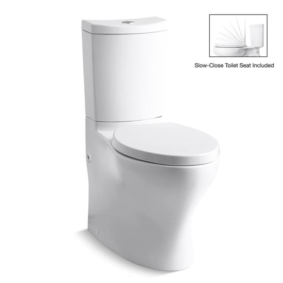 KOHLER Persuade White WaterSense Labeled Dual Elongated Chair Height 2-piece Toilet 12-in Rough-In Size