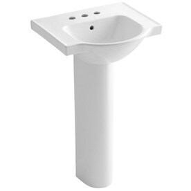 UPC 885612209672 product image for KOHLER Veer 35.5-in H White Vitreous China Complete Pedestal Sink | upcitemdb.com